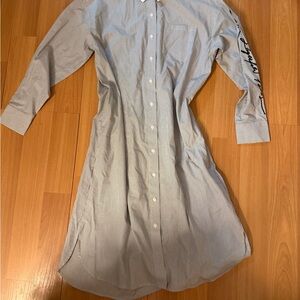 Karl Lagerfeld Blue Striped Long Sleeve Dress